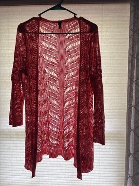 Open-Knit Maurice’s Crochet Cardigan Sweater - Women